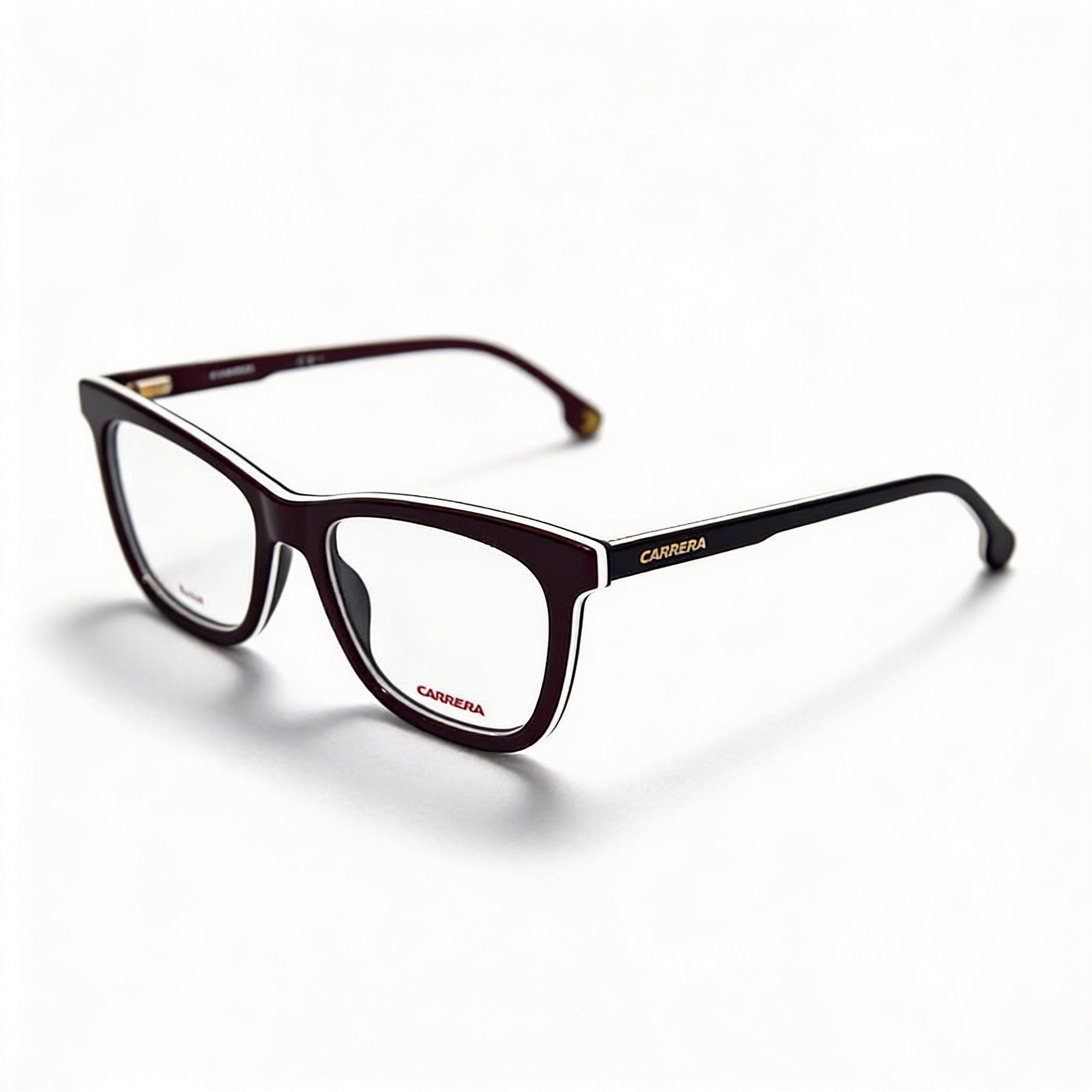 Carrera 1107/V Unisex Eyeglasses with Burgund Opal Acetate Frame, Clear Non- Polycarbonate Lenses, Size 50-17-140mm, Photo 1