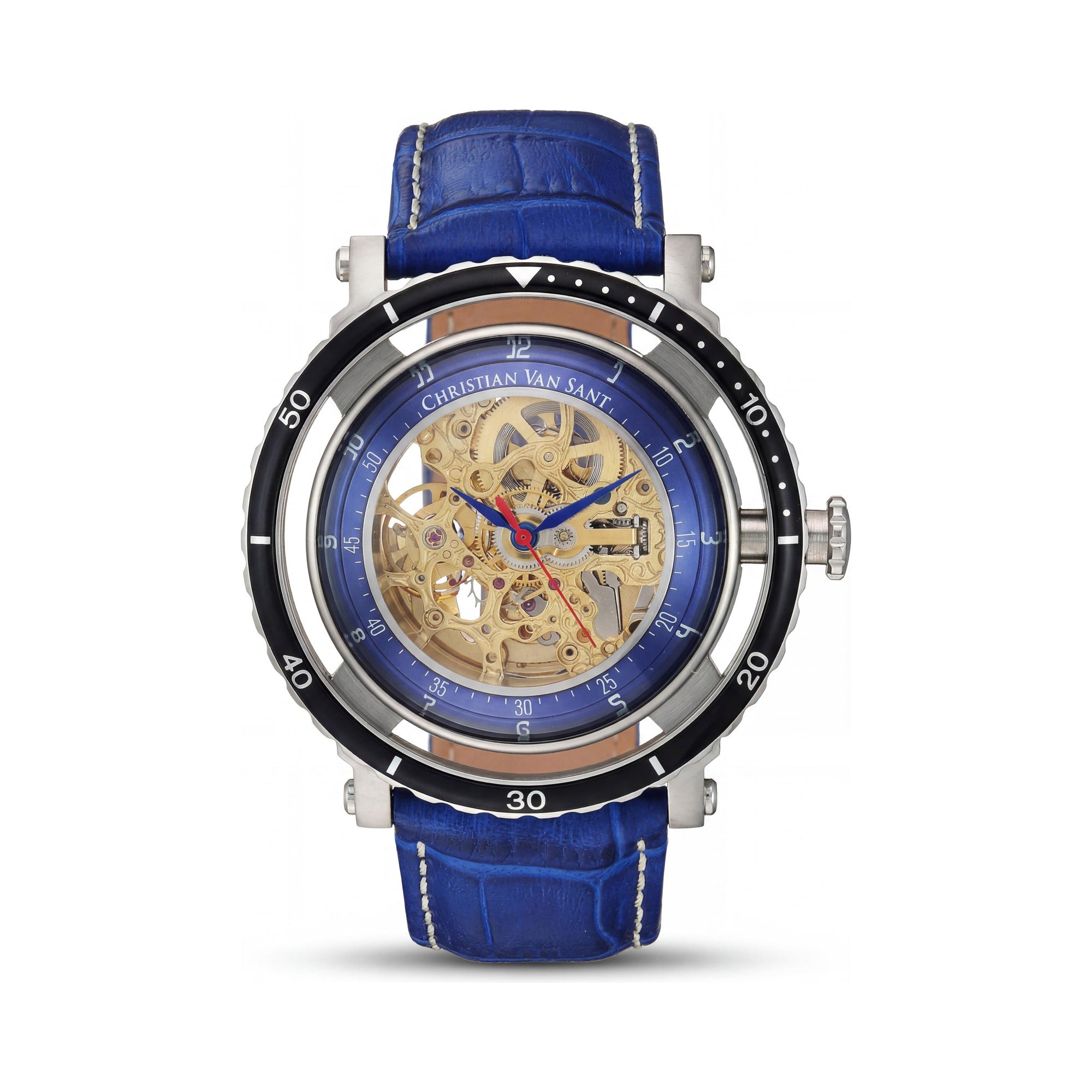 Christian Van Sant Men's Cv0741 Casual Gold Stainless Steel Japanese-Automatic Timer Slide-Rule Water Resistant Watch 45mm, Photo 1