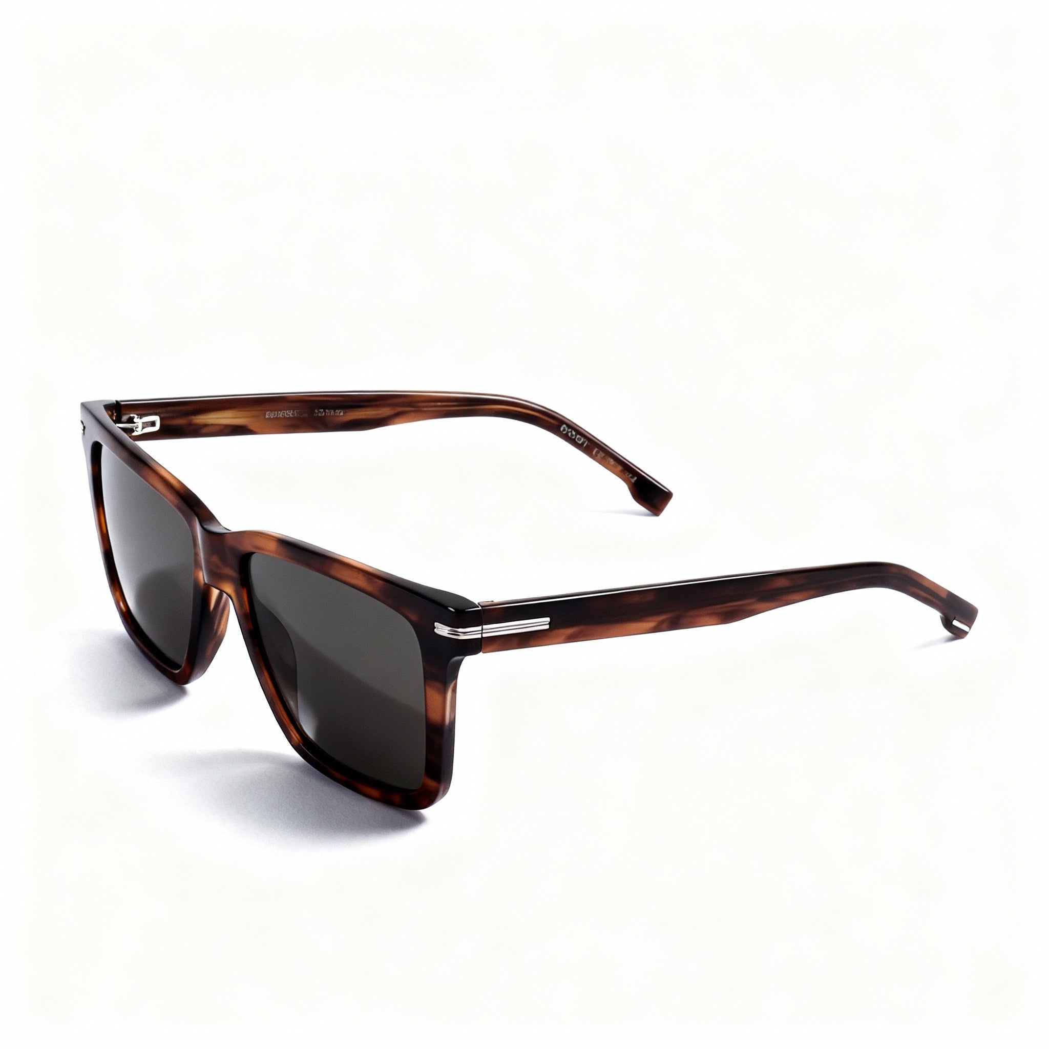 Hugo Boss BOSS 1598/S Unisex Brown Horn Eco Acetate Rectangular Non-Polarized Grey Lens Sunglasses 55mm