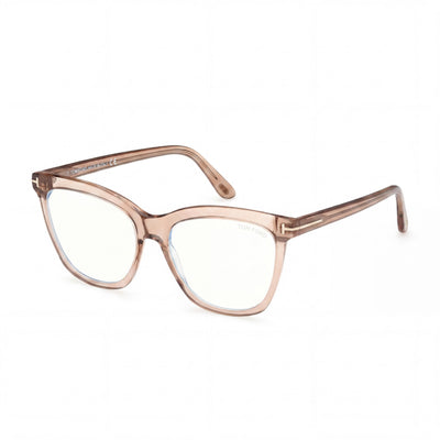 Tom Ford Ft6042-b Unisex Eyewear with Shiny Light Brown Frame, Black Polycarbonate Non- Lenses, Size 54-16-140