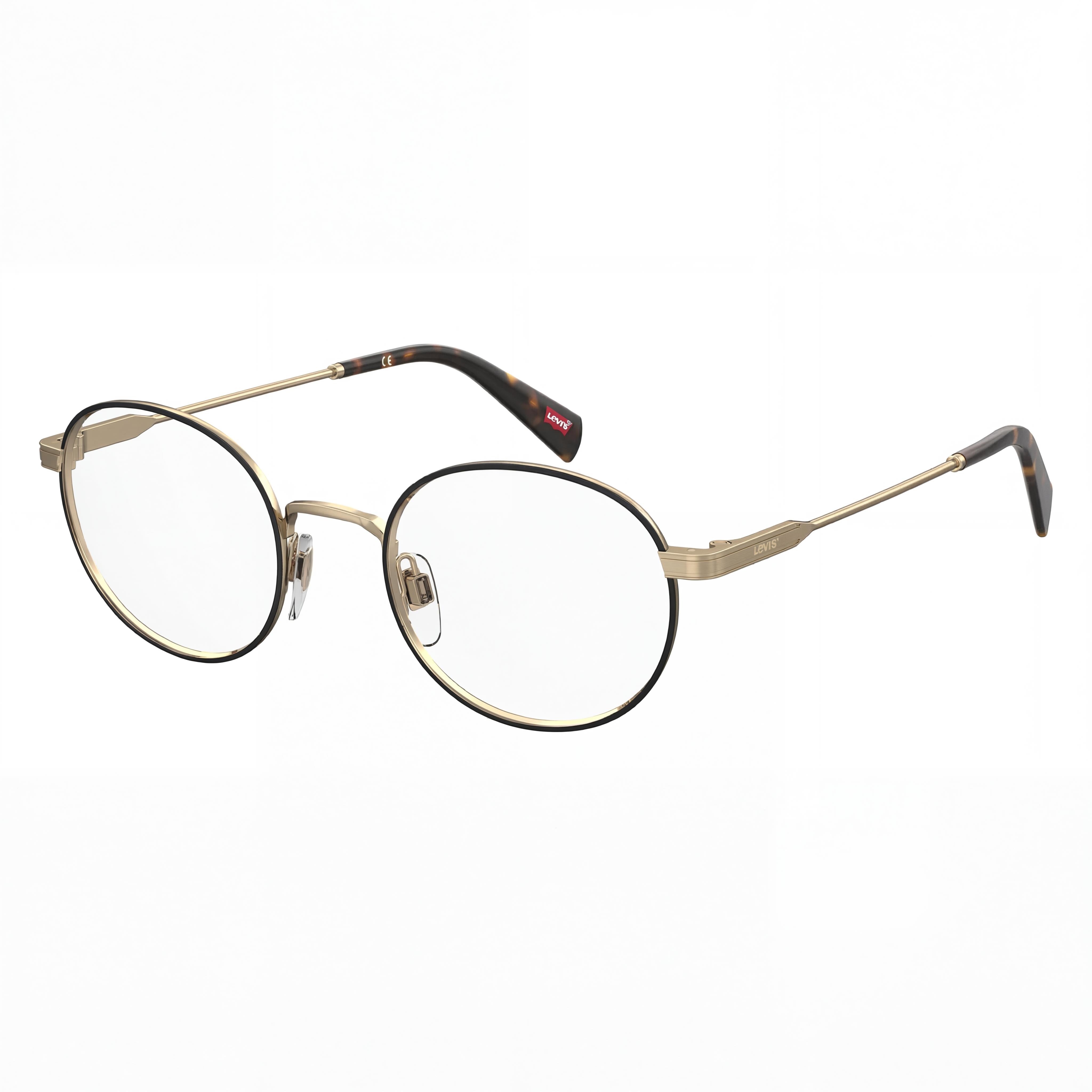 Levi's Lv 1030 Unisex Gold Alloy Steel Prescription Ready Eyeglasses 48mm Lens Width, 20mm Bridge, 145mm Temple, Photo 1