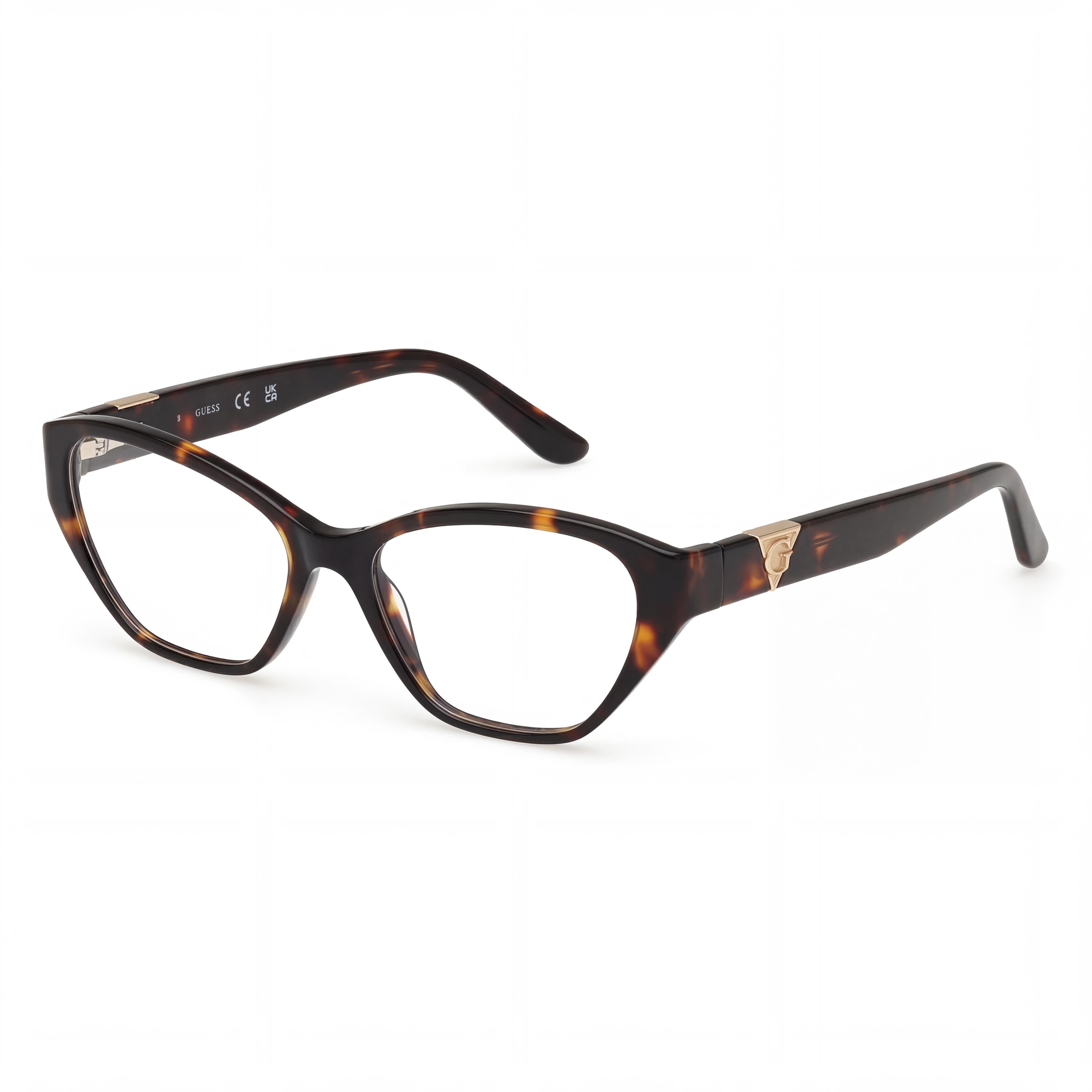 Guess Women's Gu50162 Dark Havana Frame Eyeglasses with Polycarbonate Non- Lenses 53-16-135, Photo 1