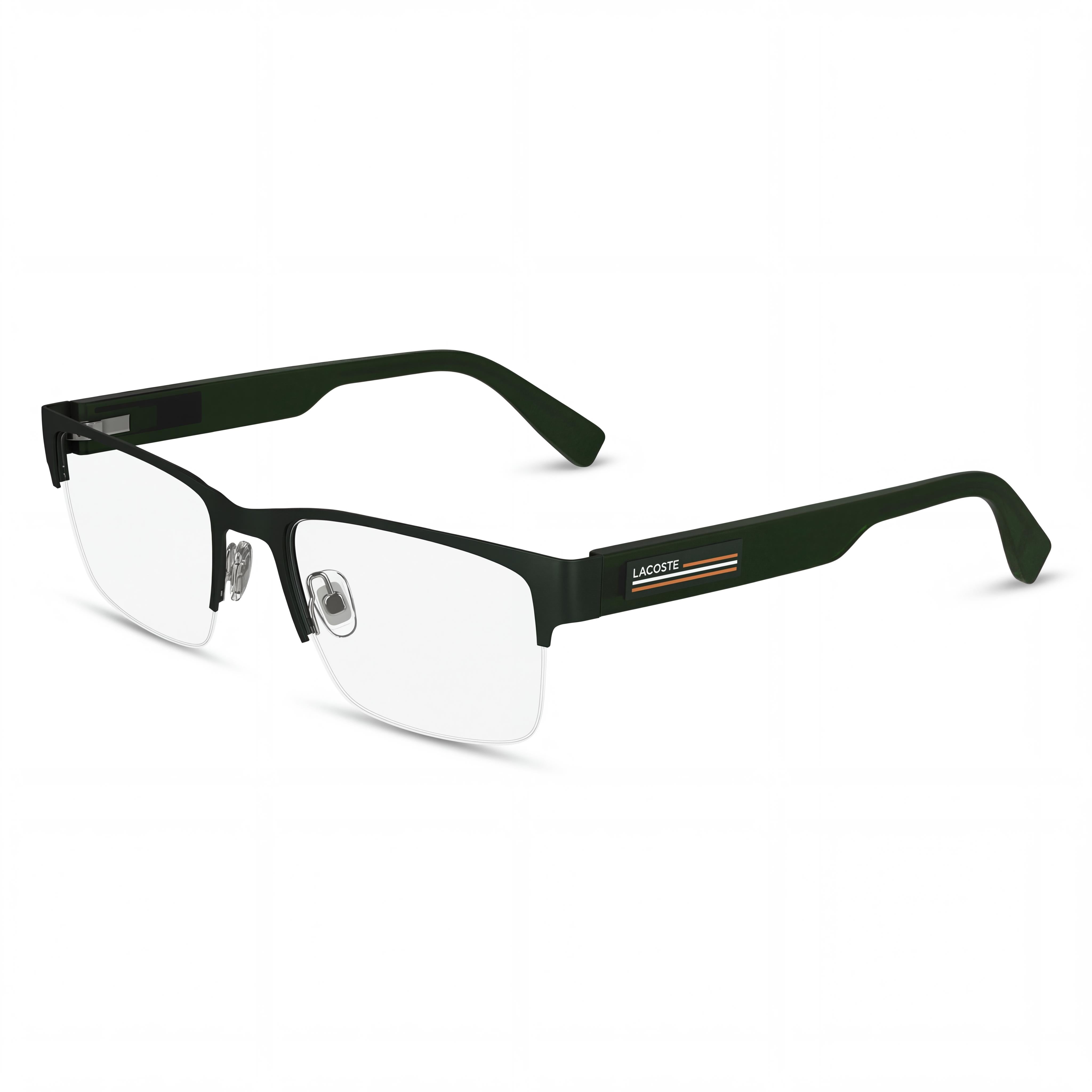 Lacoste Casual Men's Prescription Eyeglasses with Matte Green Frame and Plastic Lenses, Size 54-19-145, Photo 1