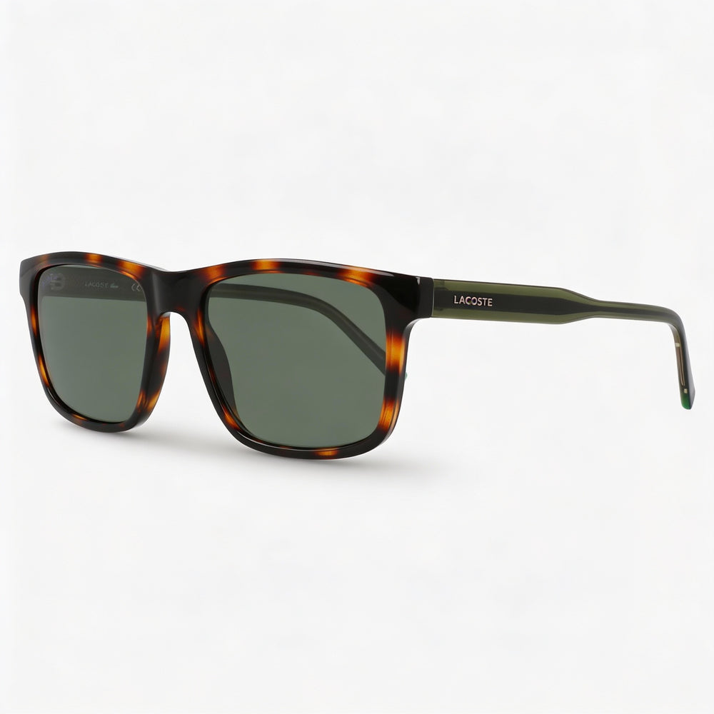 Lacoste L6025s Unisex Injected Havana Frame Green Lens UV 400 Sunglasses 56mm