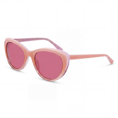 Gafas de sol polarizadas de plástico ojo de gato para mujer Cole Haan Ch7087, color rubor degradado, 53 mm