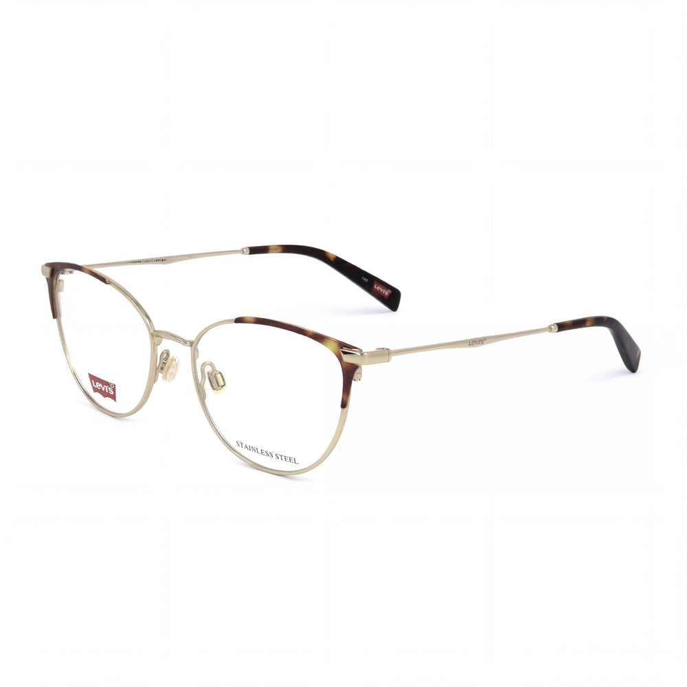 Gafas Levi's Modern para Mujer con Montura Dorada Havana, Lentes de Policarbonato y un Ancho de Lente de 52 mm