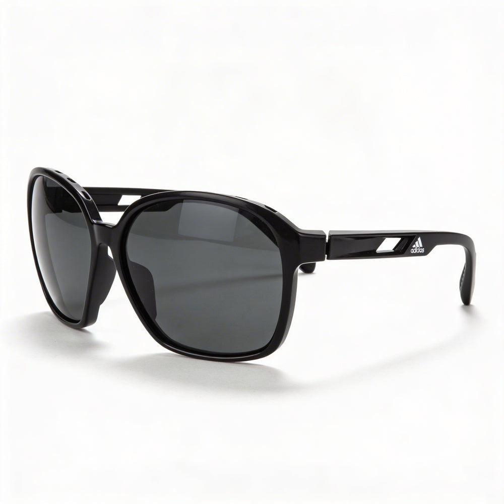 Adidas Sp0013 Women's Black Plastic Frame Grey Gradient Polycarbonate Lenses UV Protection 62mm