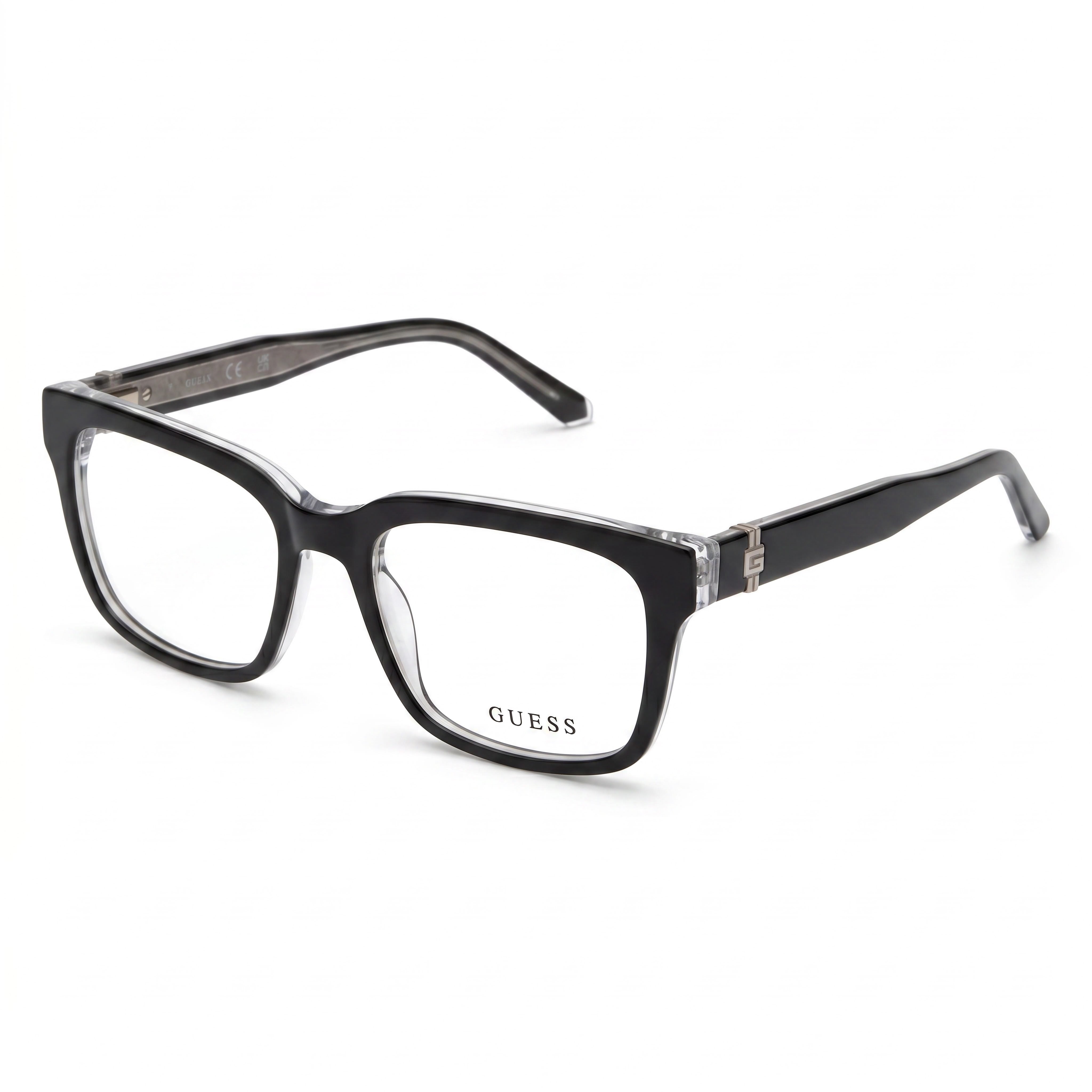 Guess Gu50084 Women's Black Crystal Plastic Frame Clear Lenses Optical Eyeglasses 54mm, Photo 1