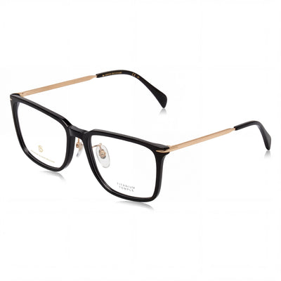 Gafas unisex David Beckham DB 1110/G con montura de magnesio, color negro y dorado, lentes de policarbonato no polarizadas, 55 mm