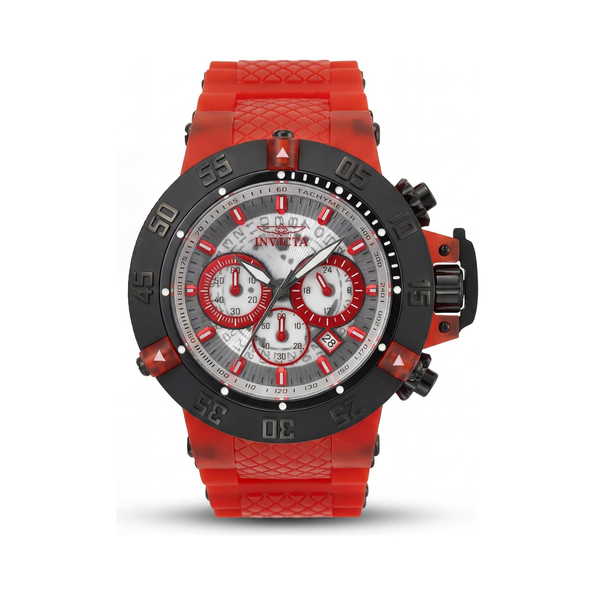 Reloj cronógrafo Invicta Subaqua Noma III 24364 para hombre, plástico rojo y silicona, esfera transparente, 50 mm, Photo 1