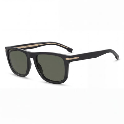 Hugo Boss Women's Boss 1626/S Rectangular Black ECO ACETATE Frame Sunglasses, 100% UV Protection, 55mm