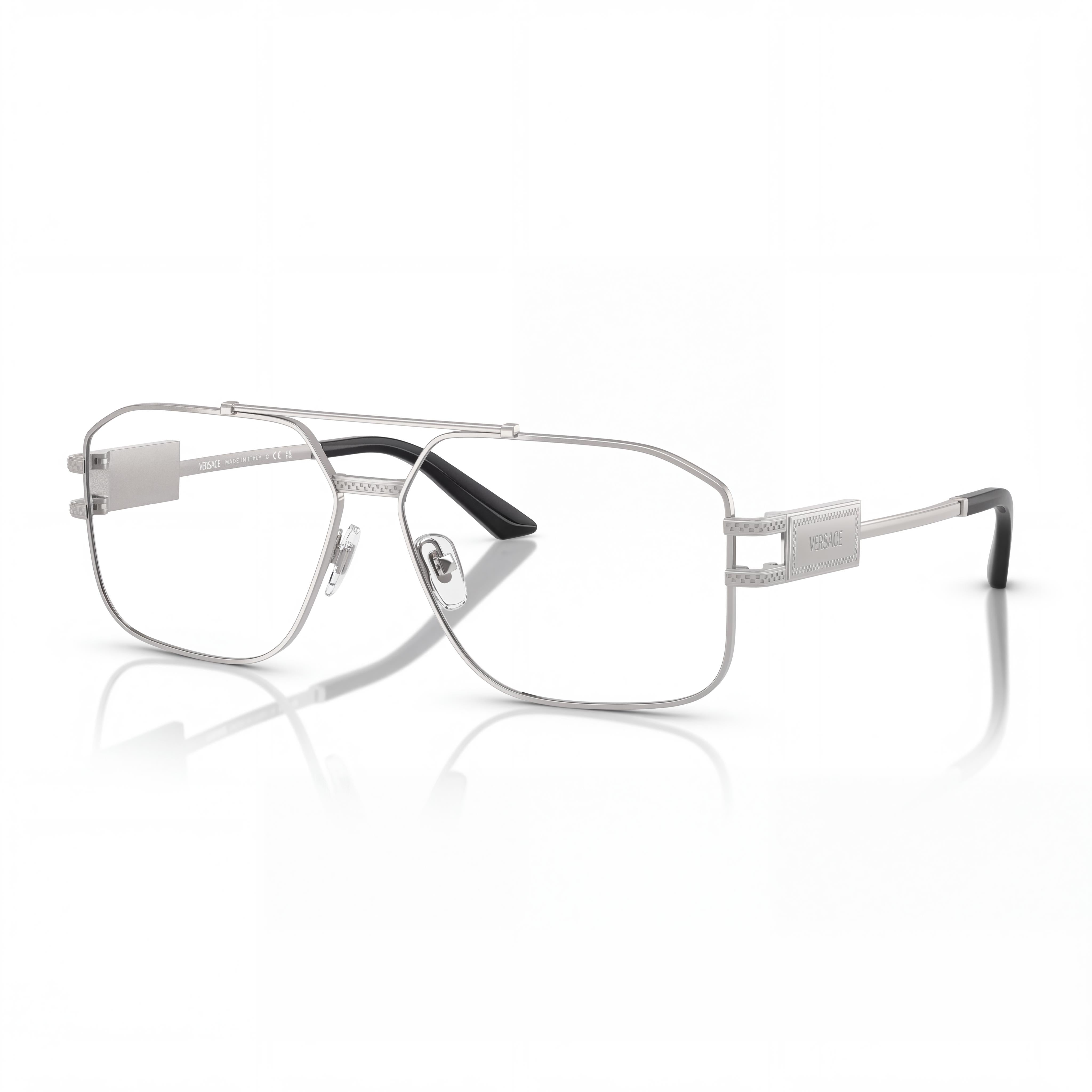 Versace Luxury Modern 0VE1302 Unisex Stainless Steel Gunmetal Eyeglasses with Demo Lenses 57mm, Photo 1
