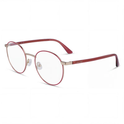 Gafas unisex Calvin Klein Ck23106 con montura de metal rosa y lentes rosas, tamaño 51 mm