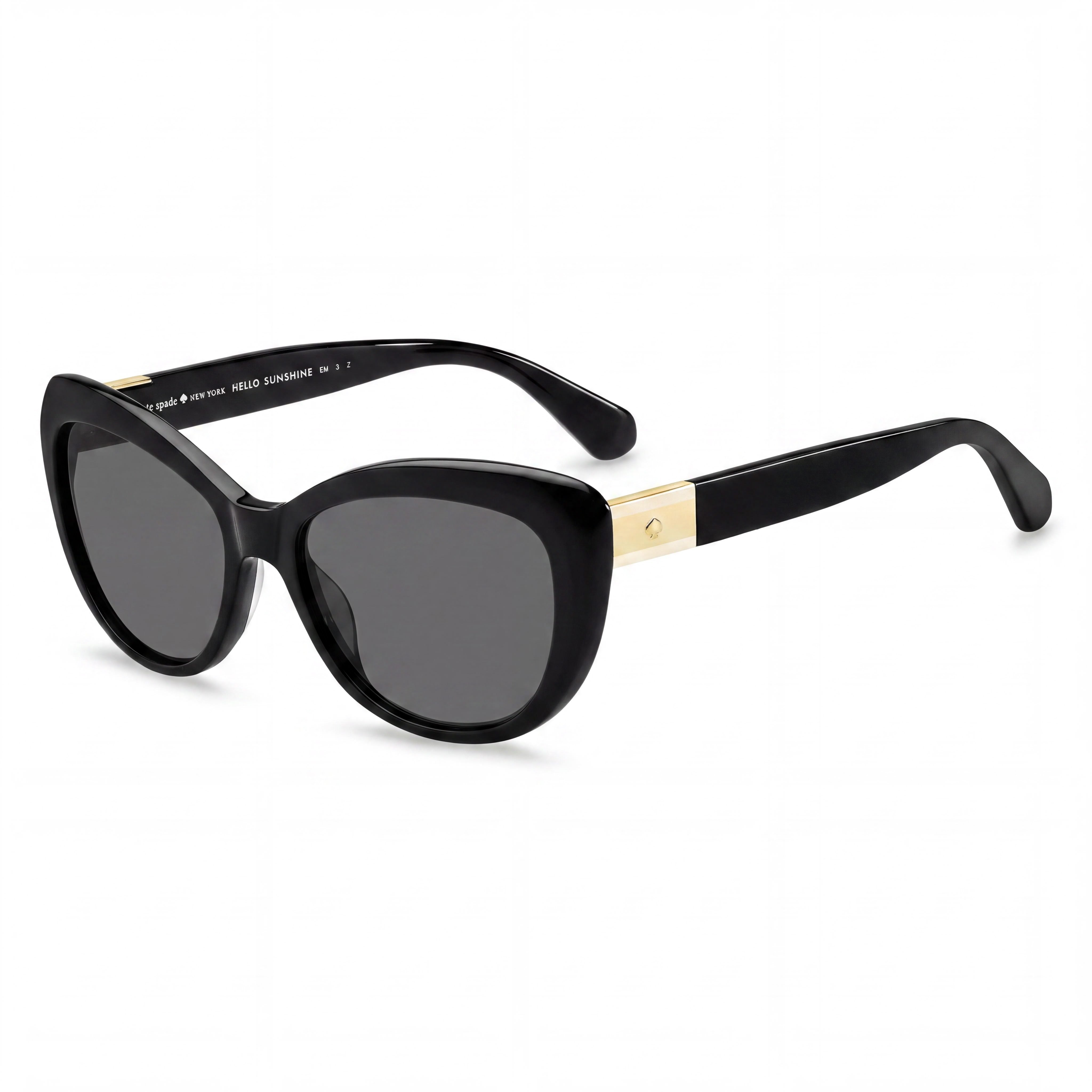 Gafas de sol Kate Spade New York Emmalynn/S para mujer, de plástico negro, polarizadas, grises, con protección UV 100 %, 54 mm, Photo 1