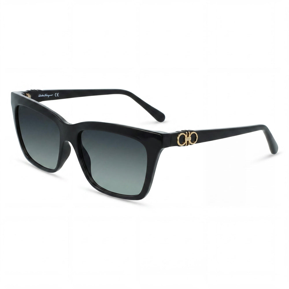 Salvatore Ferragamo SF1027S Gafas de Sol Cuadradas Unisex Plástico Negro Degradado Lentes Azul Degradado 55mm Protección UV