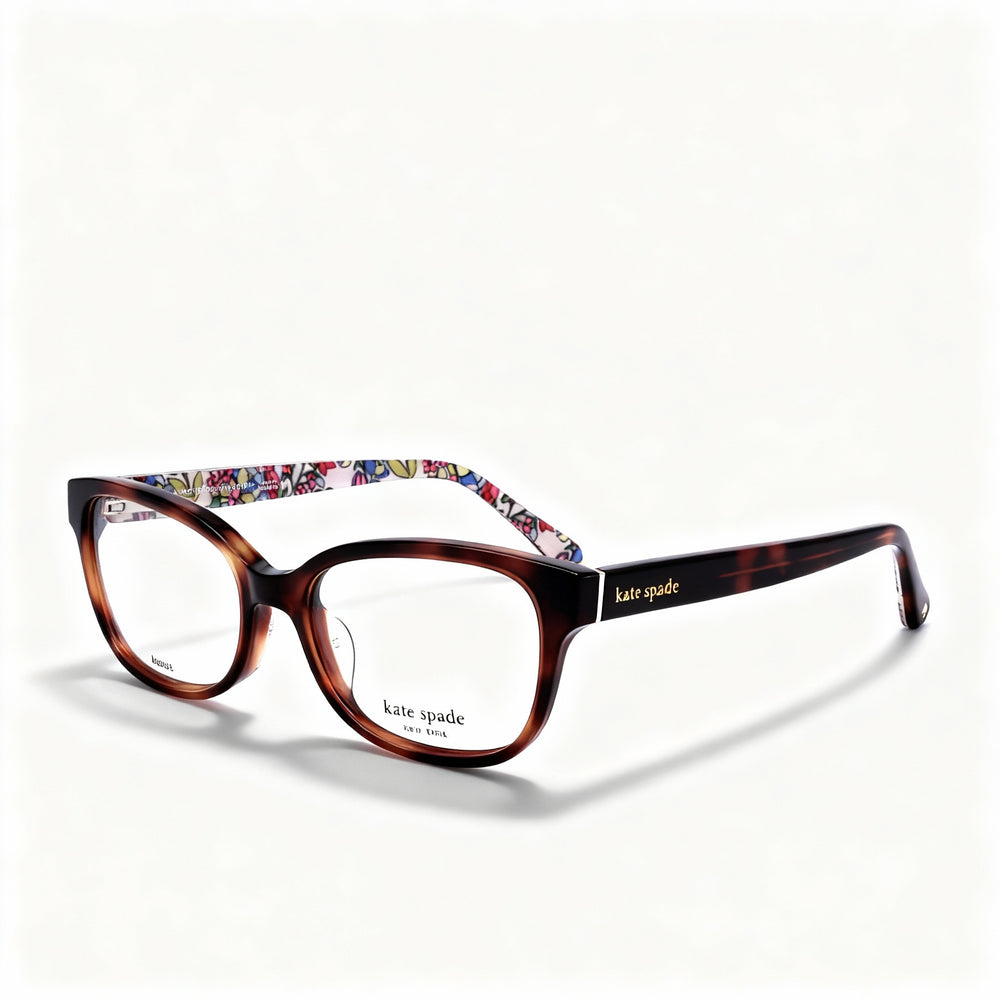 Kate Spade New York Violette H7P Women's Modern Rectangle Acetate Eyeglasses 49mm Pattern Havana