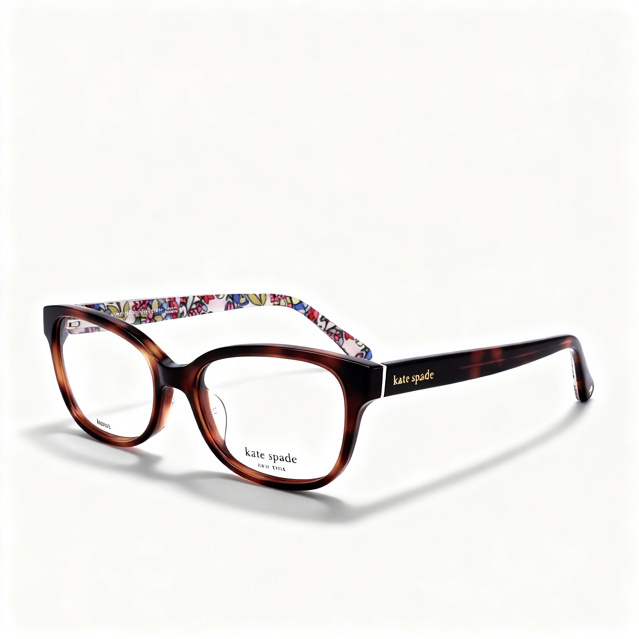 Kate Spade New York Violette H7P Women's Modern Rectangle Acetate Eyeglasses 49mm Pattern Havana