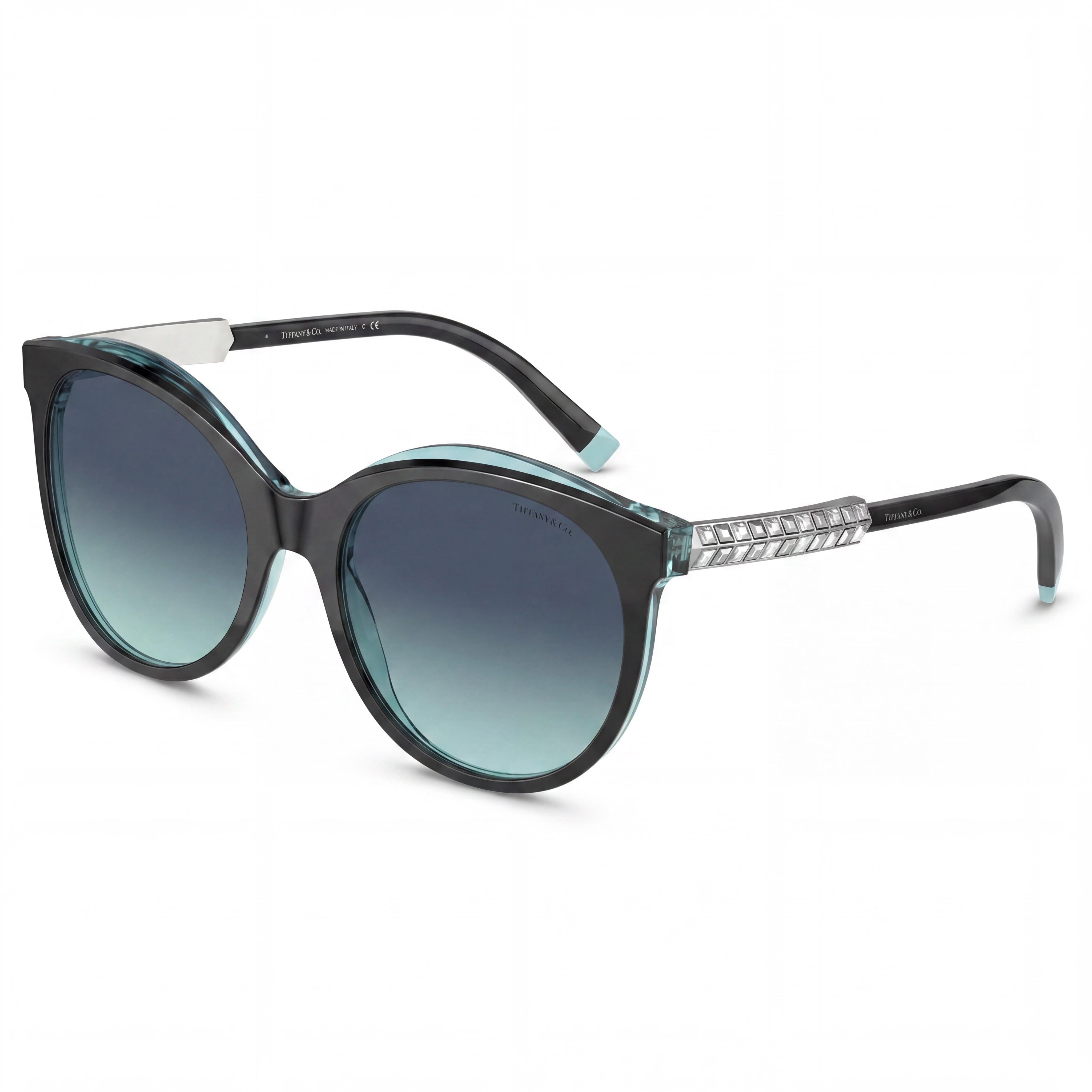 Tiffany Contemporary Women's Black on Crystal Tiffany Blue Plastic UV Protected Eyewear 55mm, Photo 1