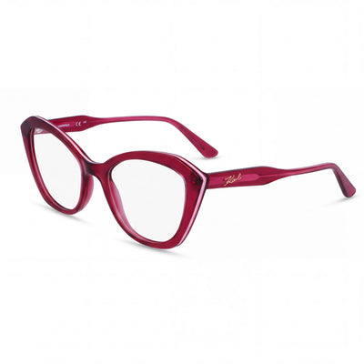 KARL LAGERFELD Women's Kl6137 Cat Eye Eyeglasses with Iniettato Frame in Antique Rose, 52mm Lens Width