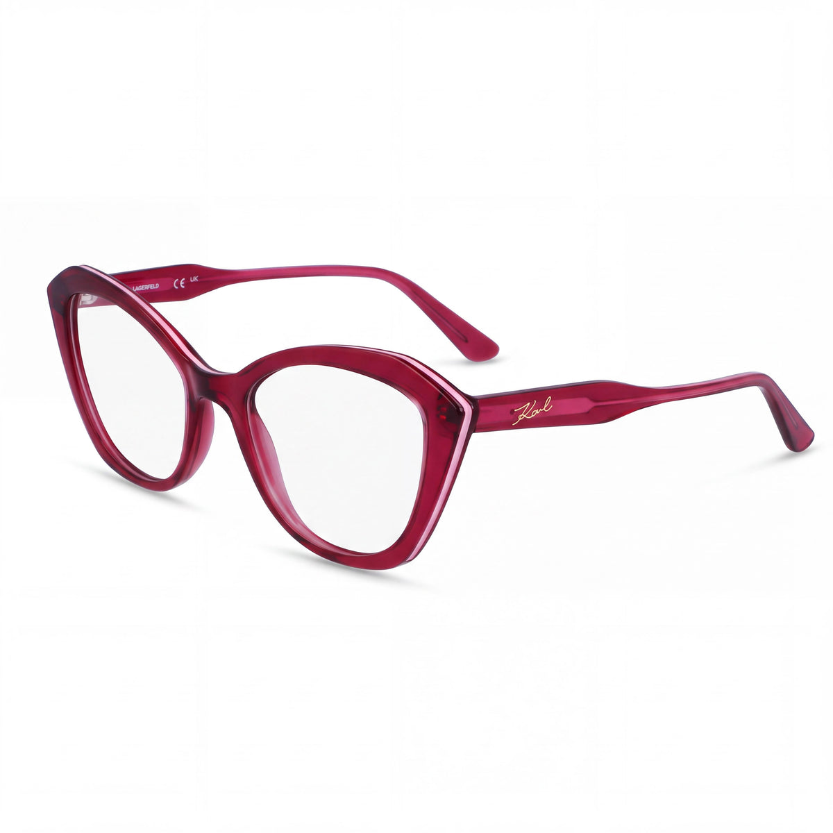 KARL LAGERFELD Women's Kl6137 Cat Eye Eyeglasses with Iniettato Frame in Antique Rose, 52mm Lens Width, Photo 1