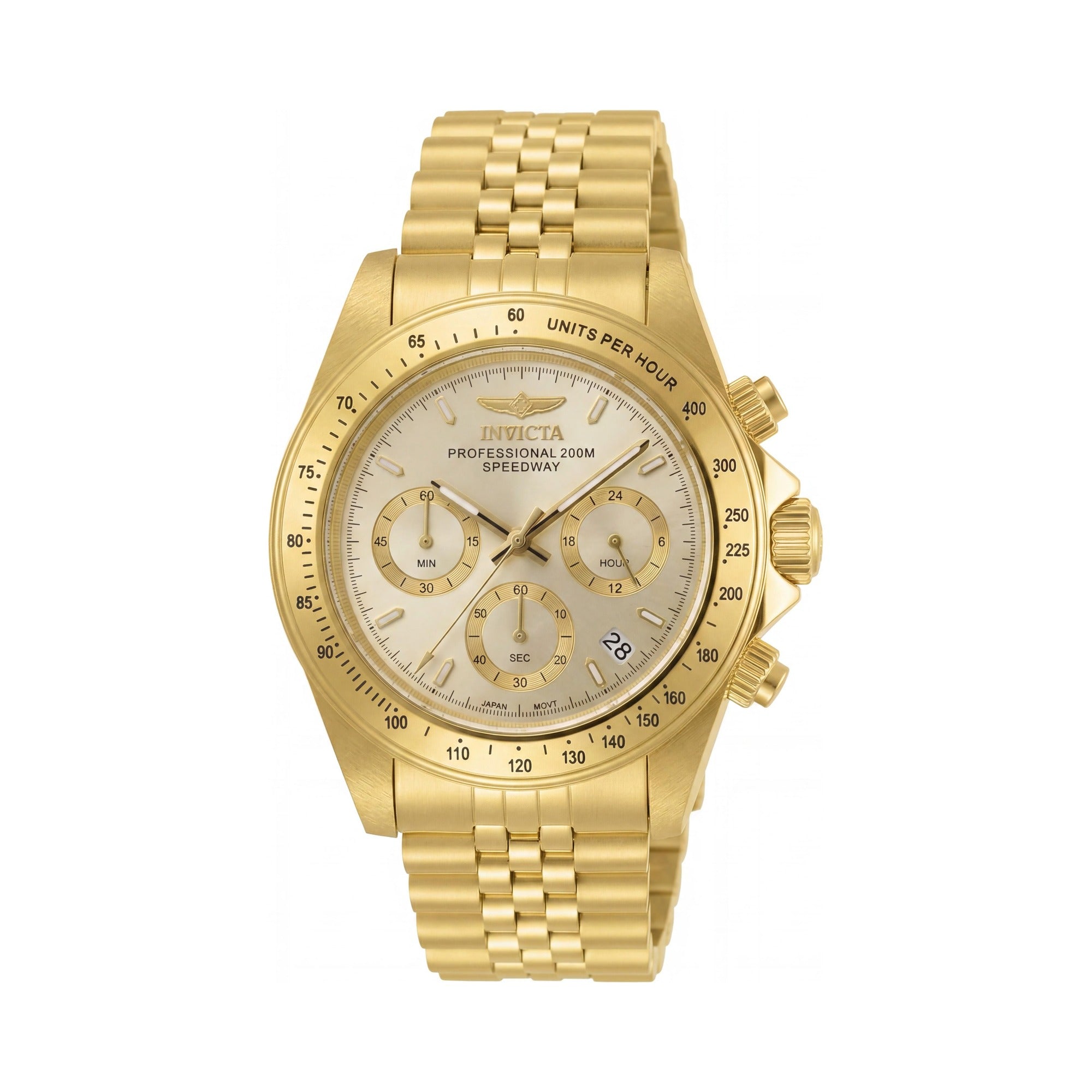 Reloj de cuarzo Invicta para hombre, acero inoxidable plateado, esfera azul, cronógrafo, resistente al agua 200 m, 39,5 mm, Photo 1