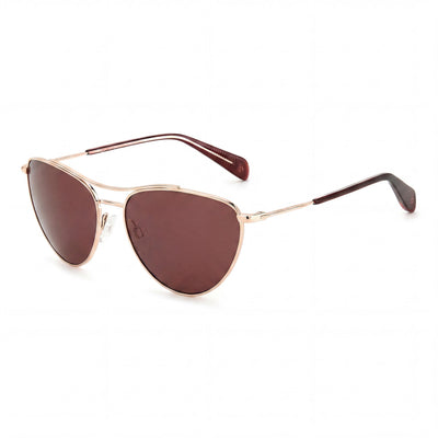 Rag & Bone Women's Modern Pilot Alloy Steel Frame Red Gold Polycarbonate UV 400 Sunglasses 58mm