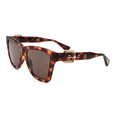 Moschino Vintage Women's Dark Havana Brown Frame Havana Lens 100% UV Protection Sunglasses 54-16-140