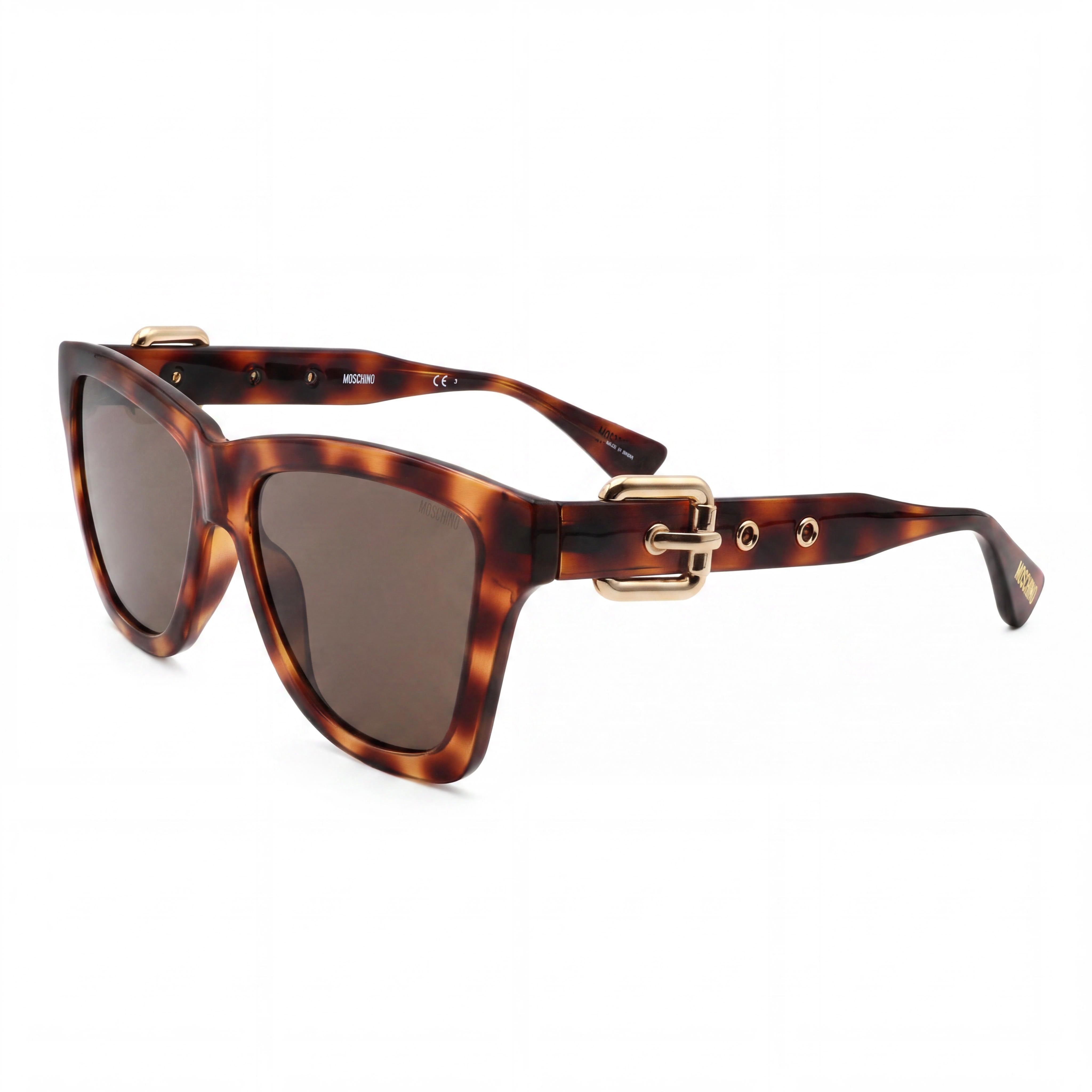 Moschino Vintage Women's Dark Havana Brown Frame Havana Lens 100% UV Protection Sunglasses 54-16-140, Photo 1