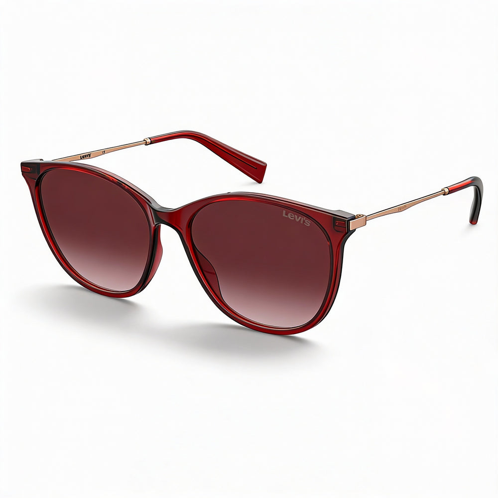 Levi's Lv 5006/S Women's Red Burgundy Polymethyl Methacrylate Frame Pink Doubleshade Lens Sunglasses 55mm
