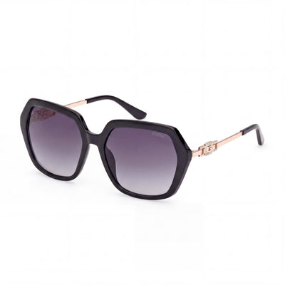 GUESS Gu00267 Classic Unisex Sunglasses with Shiny Black Frame, Lens Width 57mm, Bridge Width 17mm, Temple Length 140mm