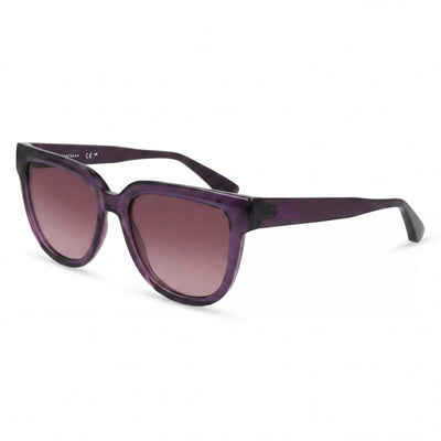 Gafas de sol Longchamp Casual para mujer con montura Iniettato y lentes de policarbonato, color ciruela transparente, 52 mm