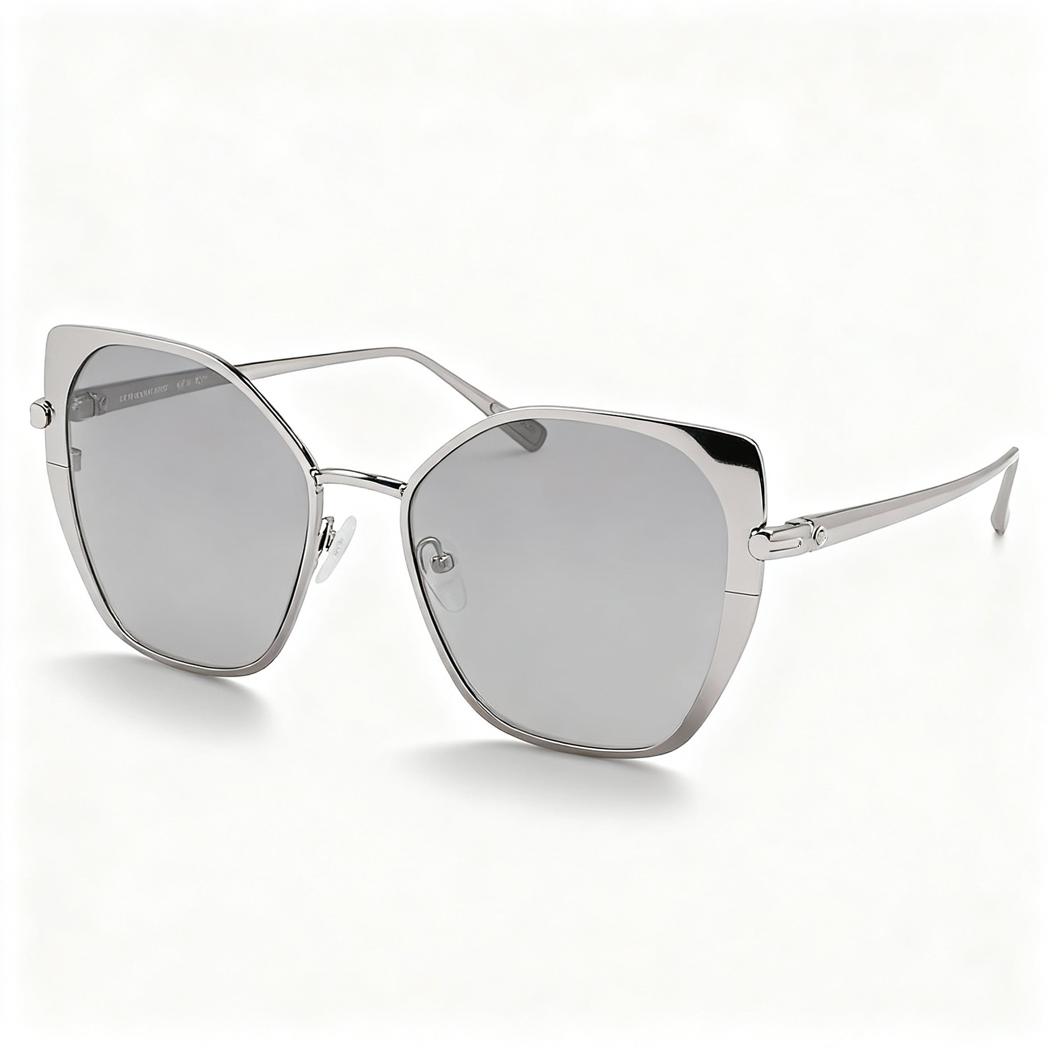 Longchamp LO175S Women's Silver Metal Butterfly Sunglasses 56mm Lens, 100% UV Non-Polarized