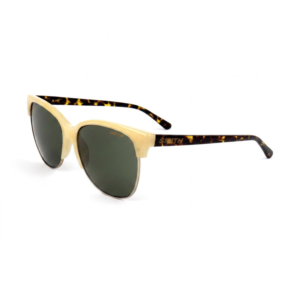 SMITH Rebel Carbonic Sunglasses, Unisex Medium, Ivory Tortoise Plastic Frame, Gray Green Non-Polarized