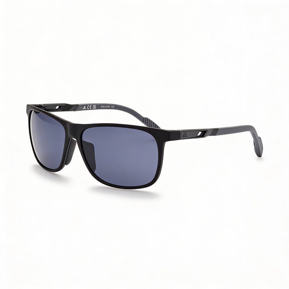 Gafas de sol Adidas Sp0061 para hombre, montura de acetato, color negro mate, gris ahumado, lentes ahumadas, protección UV, 62-14-130