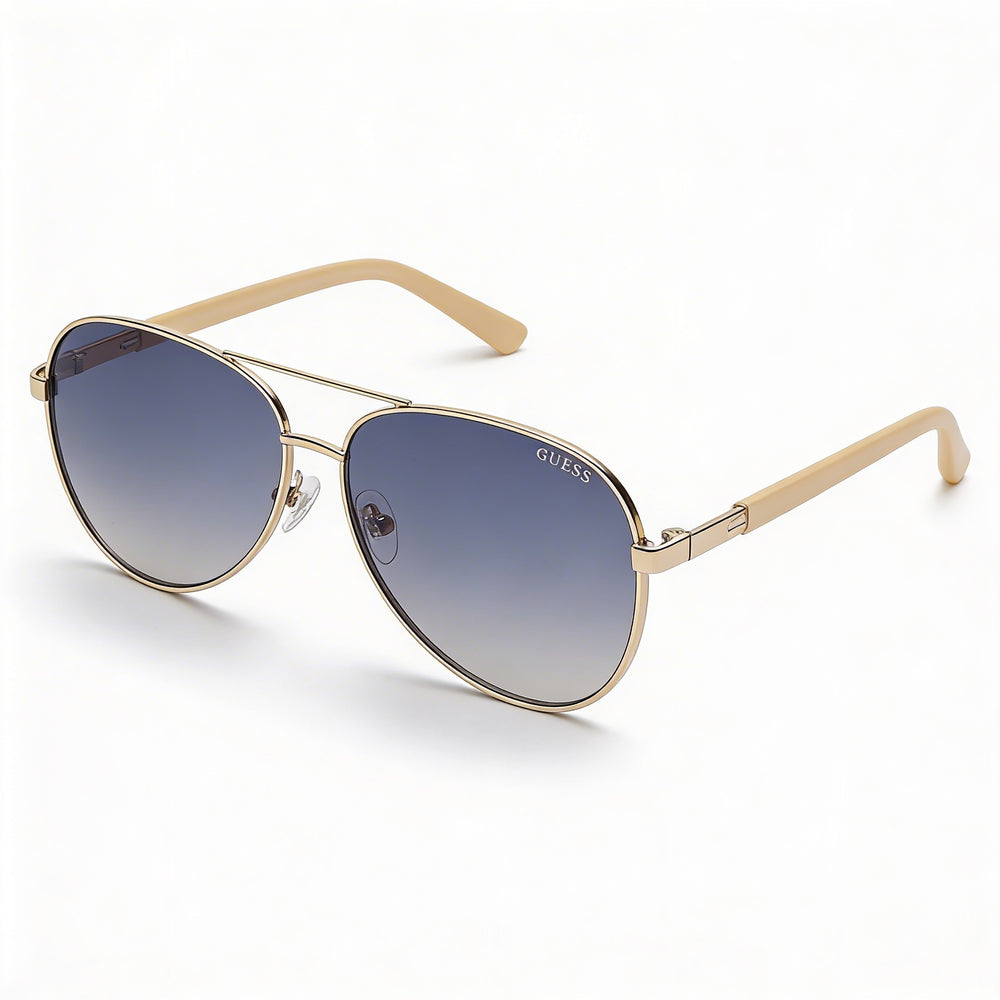 Gafas de sol GUESS Gu00173 para mujer, de metal, color oro rosa degradado, azul, 60-13-140
