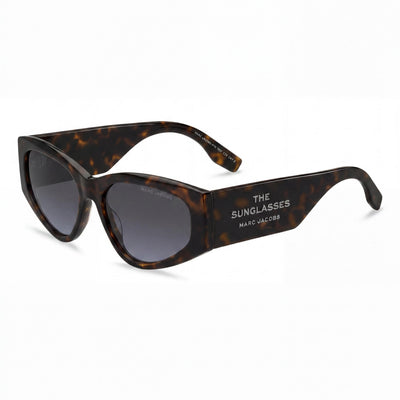 Marc Jacobs Classic Women’s Cat Eye Plastic Havana Frame Grey Azure Lenses UV Protection Sunglasses