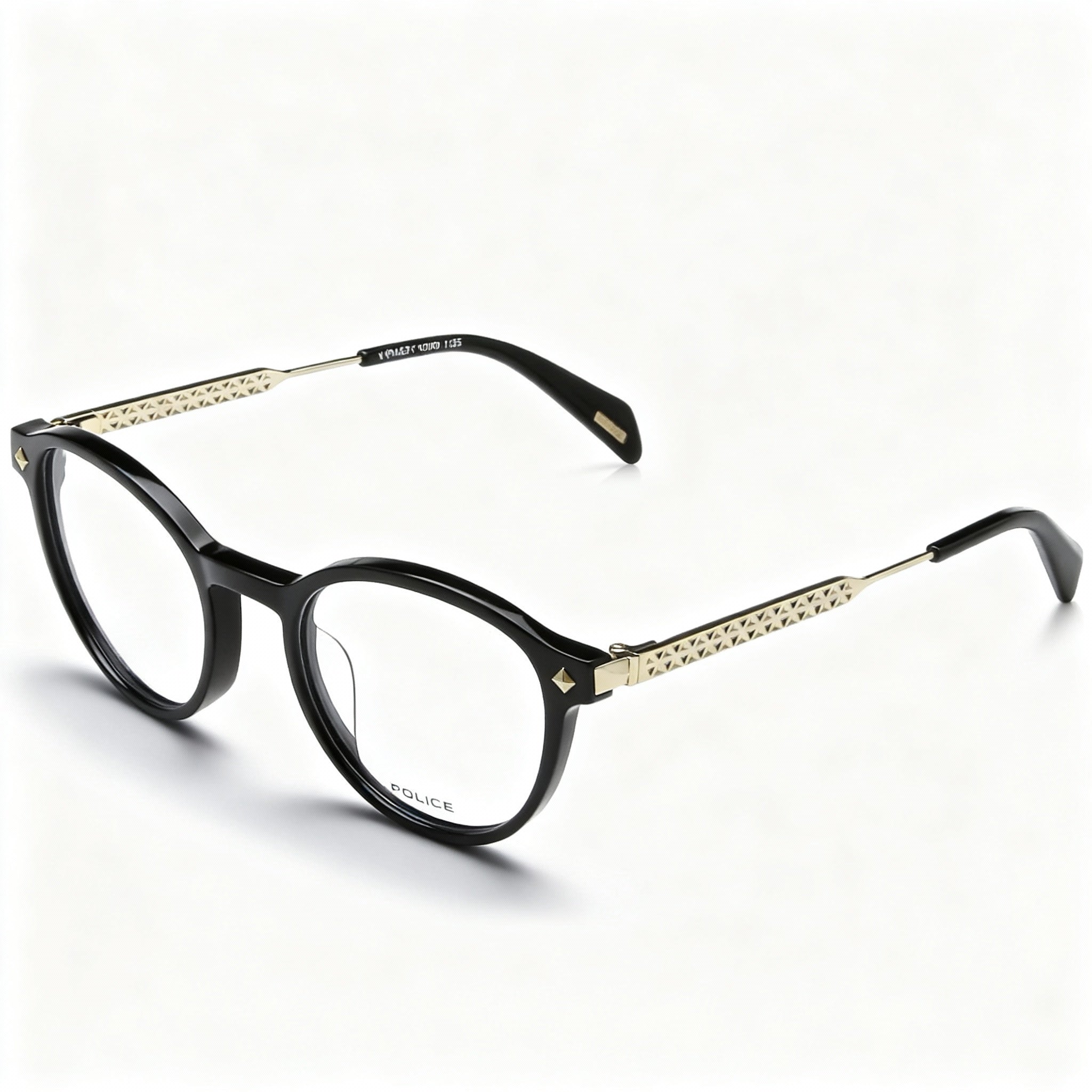 Police Modern VPLG27 Men's Acetate & Metal Frame Non-Polarized Polycarbonate Eyeglasses 49mm