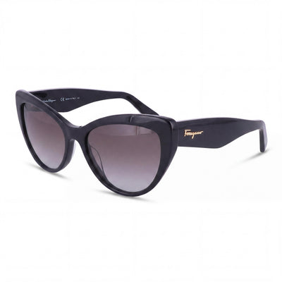 Salvatore Ferragamo SF930S Contemporary SF 930S Women's Black Plastic Cat Eye Sunglasses 56mm