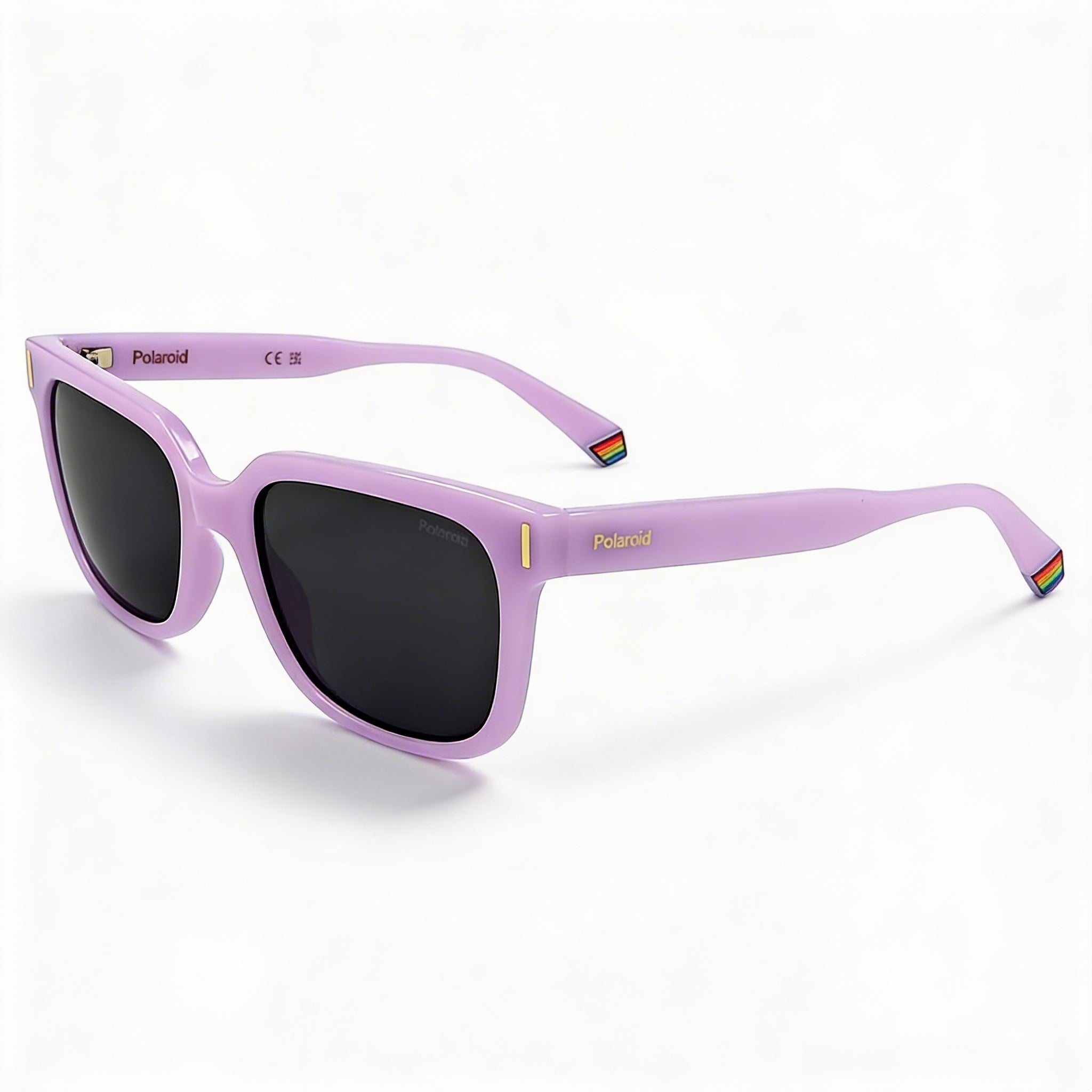 Polaroid Casual Unisex Lilac Polycarbonate Grey Polarized UV Protection Square Sunglasses 54mm, Photo 1