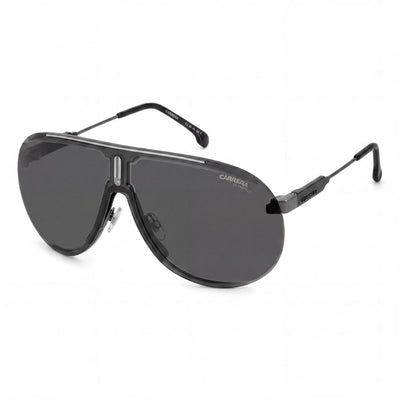 Carrera Superchampion Unisex Dark Ruthenium Black Polycarbonate Frame with Grey Lenses, Size 99mm
