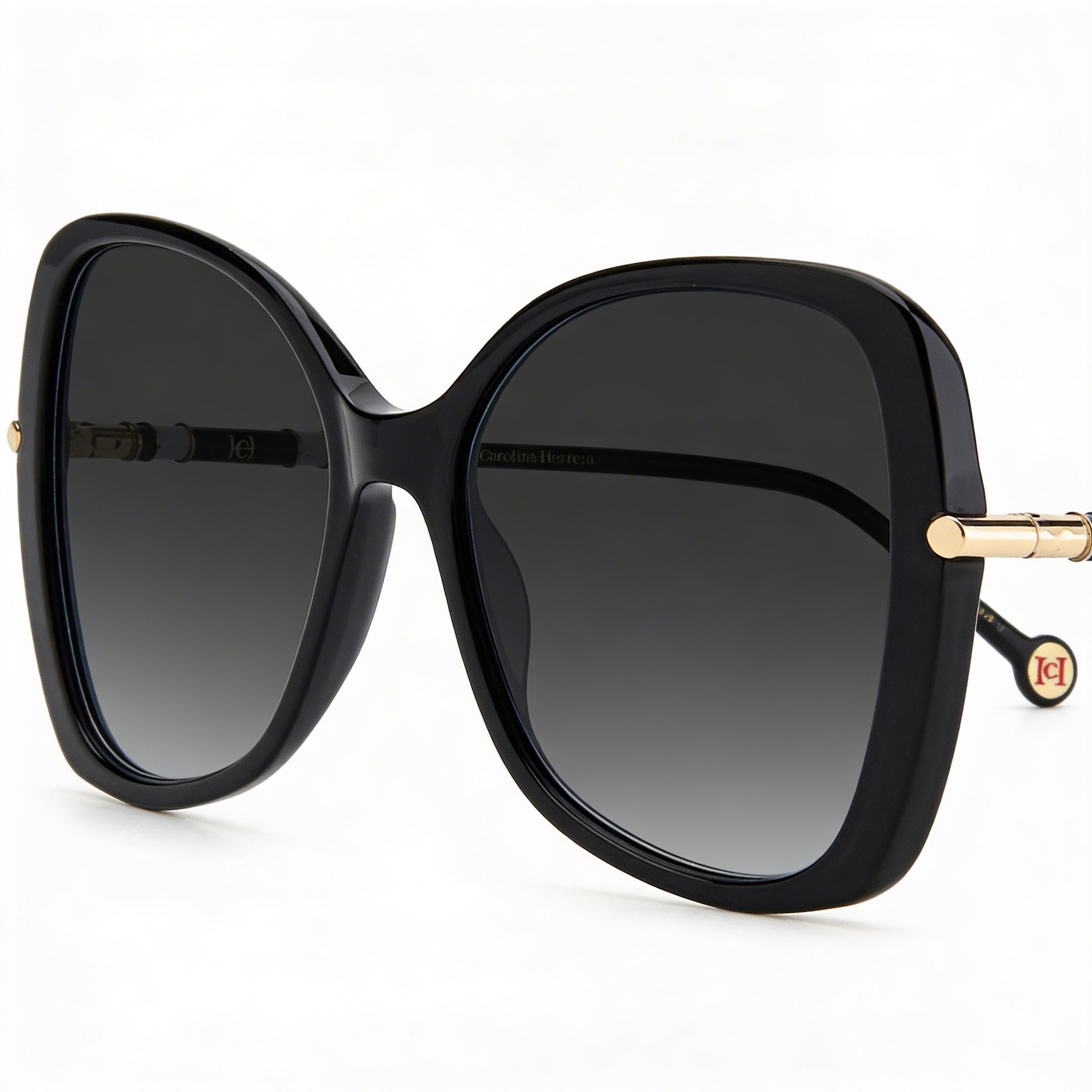 Gafas de sol Carolina Herrera Ch 0025/S para mujer, armazón de acetato negro con lentes de protección UV en gris oscuro, 58 mm, Photo 2