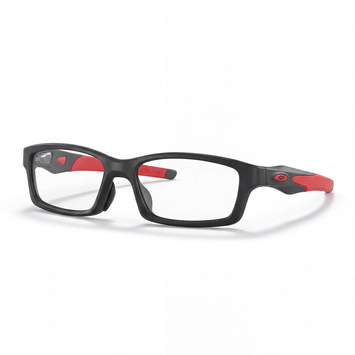 Oakley Ox8118 Crosslink Asian Fit Men's Rectangular Eyeglasses Satin Black on Red 56mm, Photo 1
