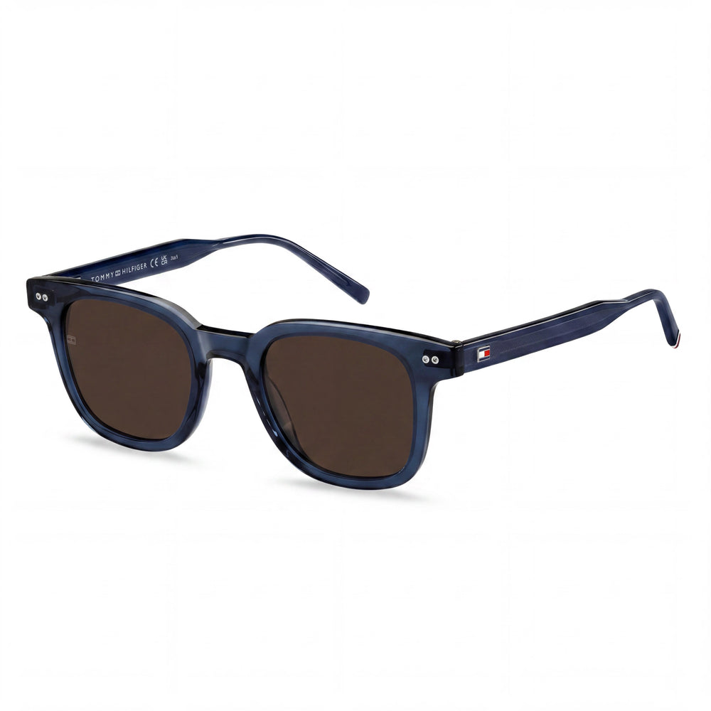 Tommy Hilfiger Casual Women’s Acetate Blue Brown Frame Brown Lens 100% UV Protection Non-Polarized Sunglasses 48mm