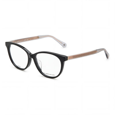 Kate Spade New York Modern Women's Black Acetate Eyeglasses - 53mm Lens, 14mm Bridge, 145mm Temple
