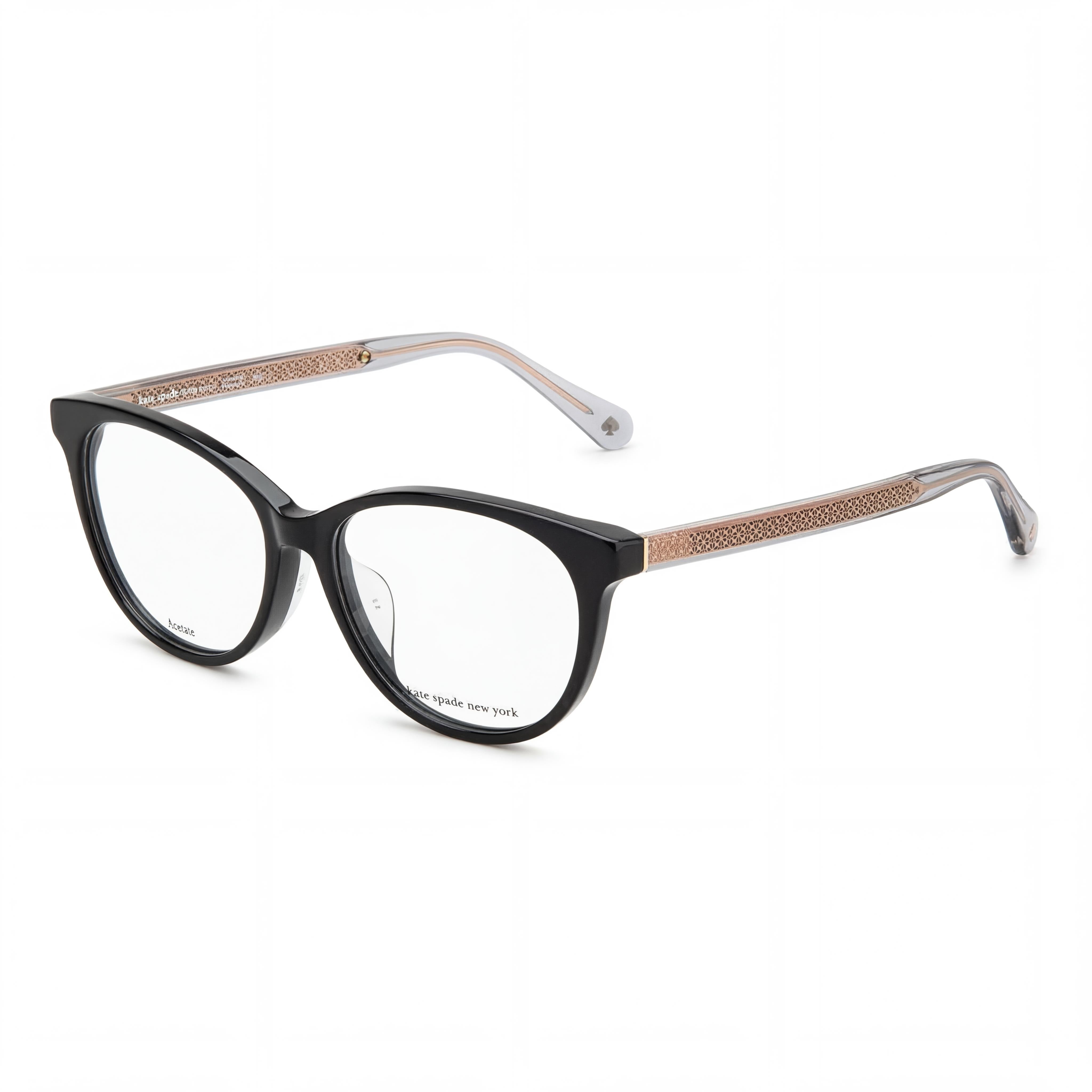 Kate Spade New York Modern Women's Black Acetate Eyeglasses - 53mm Lens, 14mm Bridge, 145mm Temple, Photo 1