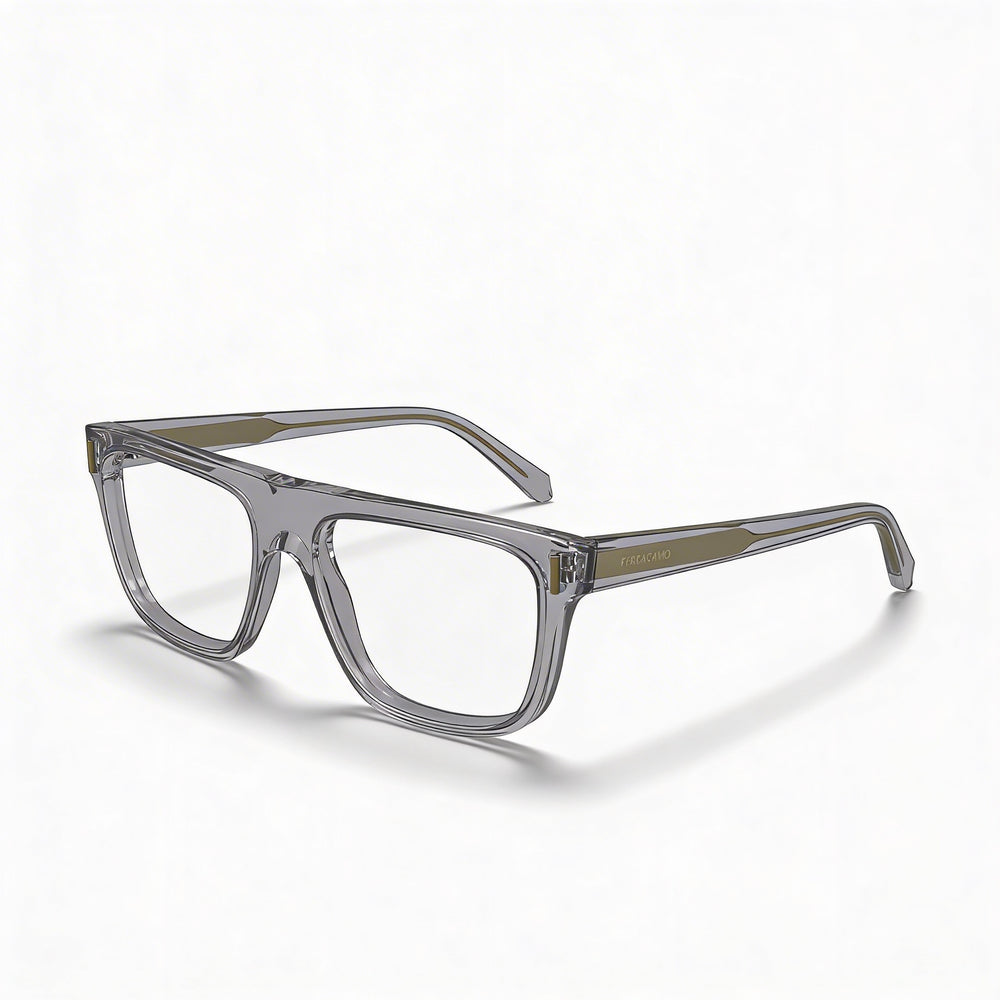 Gafas de acetato Salvatore Ferragamo Sf2997 para hombre, gris claro cristalino, 55mm