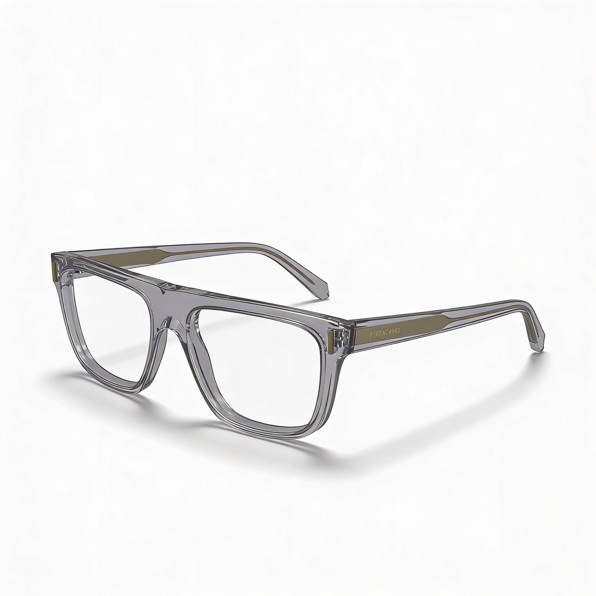 Salvatore Ferragamo Sf2997 Men's Acetate Frame Eyeglasses Light Crystal Grey 55mm, Photo 1