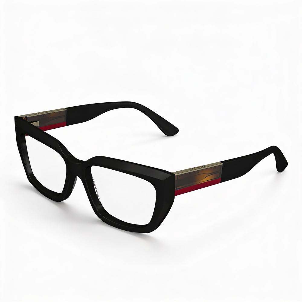 Lacoste Modern Women's Black Acetate Optical Frames with Black Non Polycarbonate Lenses, 54mm