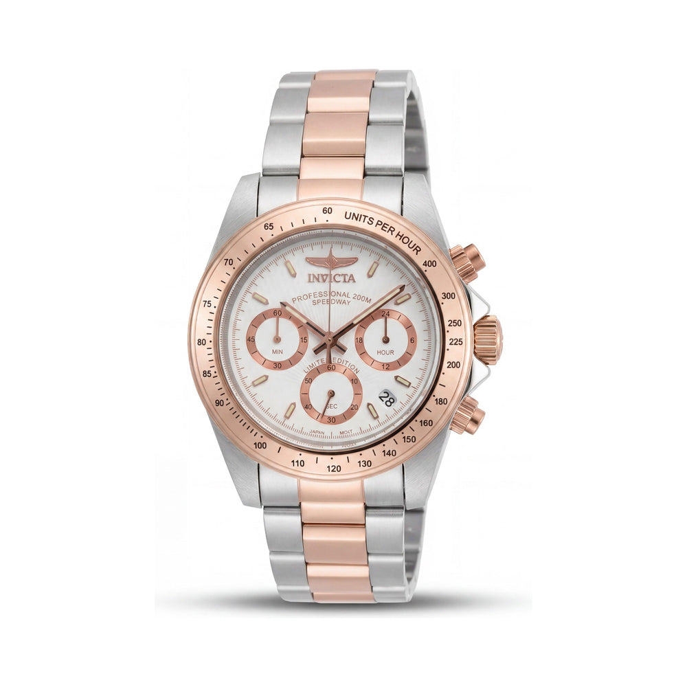 Reloj Invicta Speedway Chronograph para hombre, de acero inoxidable, bicolor, plateado y dorado rosa, 39,5 mm