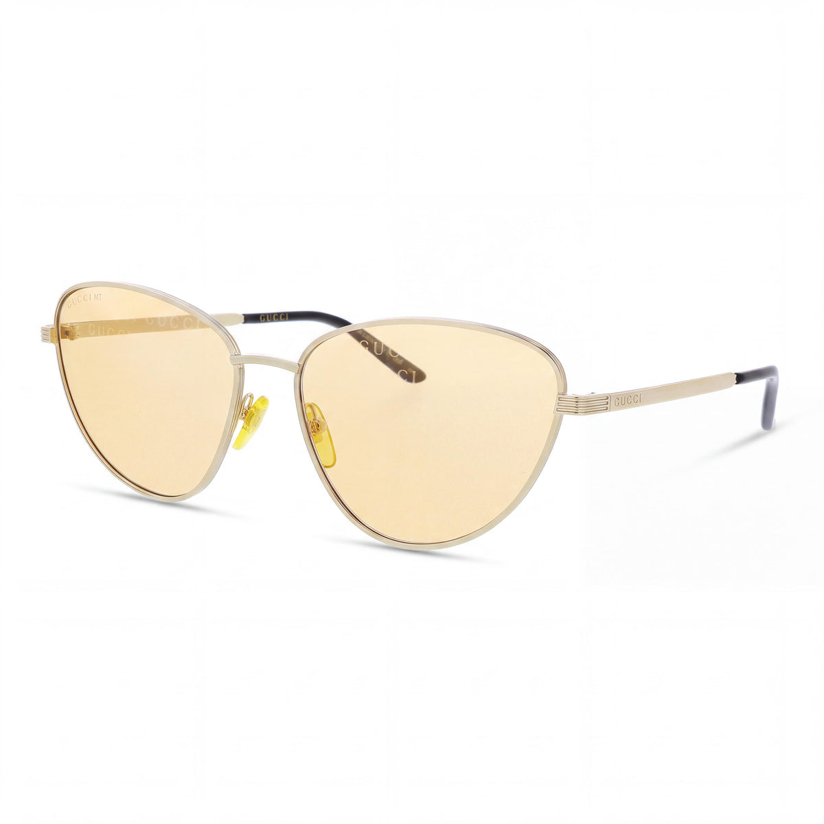 Gafas de sol Gucci GG0803S-004 para mujer, montura de metal con forma de mariposa, color dorado y naranja, lentes con degradado y 100% protección UV, 58 mm, Photo 1